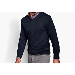Johnston & Murphy cotton v neck pullover sweater navy large